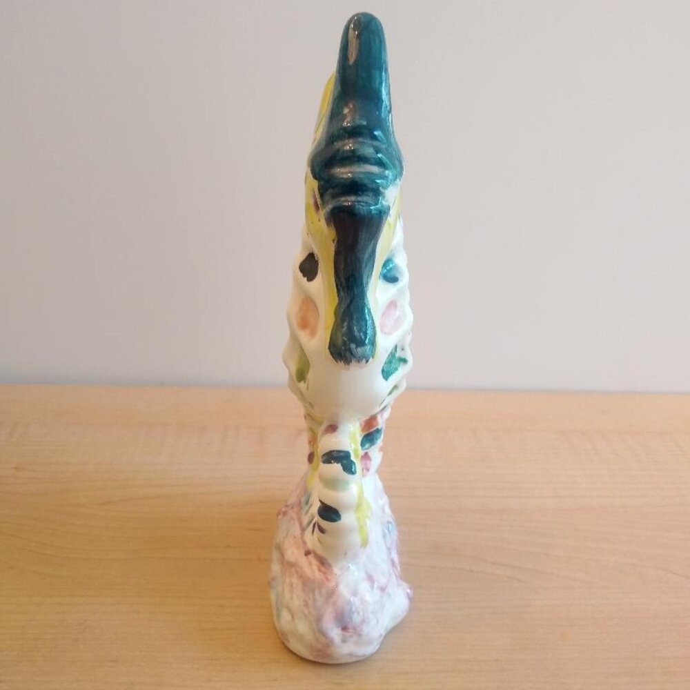 Hand Painted Signed Glazed Ceramic Seahorse - Picture 4 of 5
